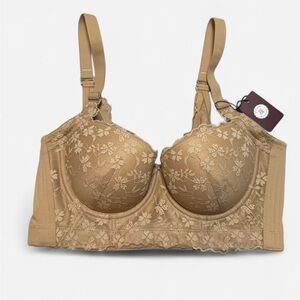 Fall Sweet “Add One Cup" Push Up Bra Underwire Corset Top Bustier 38B